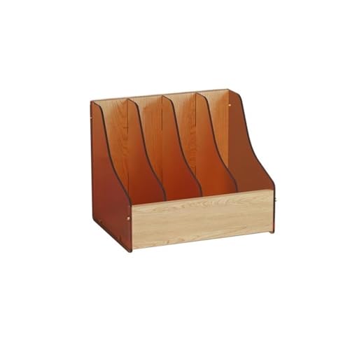 Holzdokumente, Zeitschriftenablageständer aus MDF-Acryl mit 4 Fächern, mehrfarbig(Natural) von HEAGER