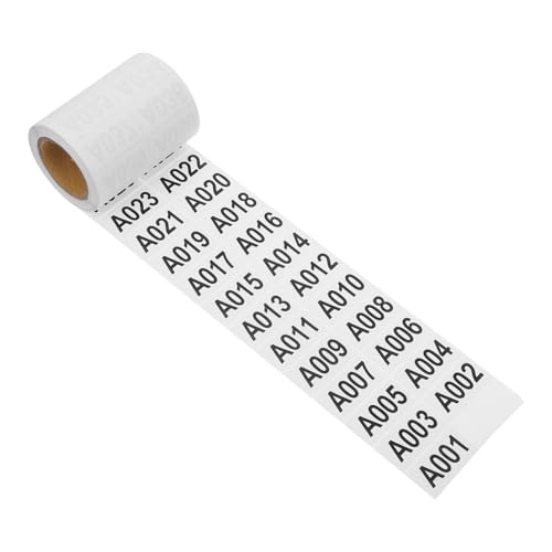 HEALEEP 1 Rolle Zahlenflussnummernbezeichnung Code seriell Etikettenaufkleber Organisation selbstklebende Nummernaufkleber Inventarnummernaufkleber Aufkleber mit Inventarnummer Papier Weiß von HEALEEP