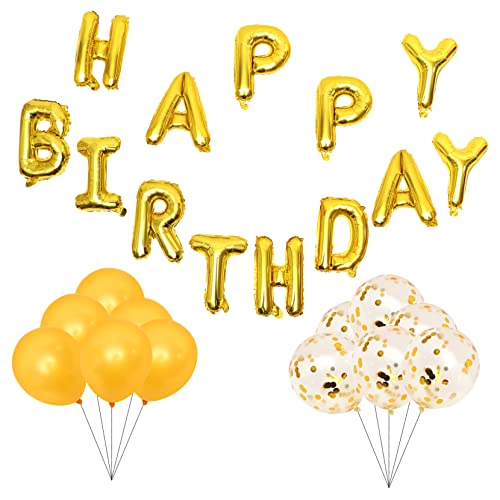 HEALEEP 1 Satz Ballonbogen Dekorationsset für Geburtstagsfeiern Happy Birthday Folienballons Gold für Shower und Partys DIY Zubehör für Beeindruckende Arrangements von HEALEEP