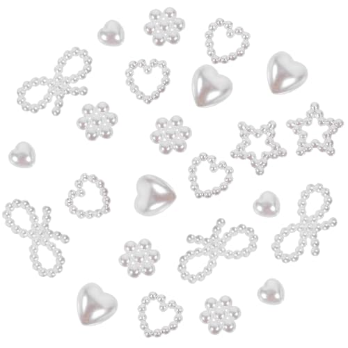 HEALEEP 1 Satz Perlen Nageldekorationsset mit Herzförmigen Flachen Perlen für Kreative Nagelkunst DIY Nagelkunst Zubehör für Charmante Designs bei Besonderen Anlässen von HEALEEP