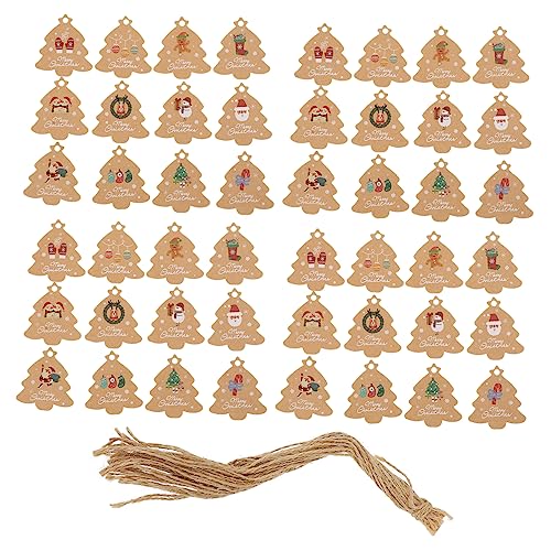 HEALEEP 1 Satz Weihnachtsanhänger aus Kraftpapier mit Juteschnur Diy Tags für und Weihnachtsbaumdekoration für Festlichkeiten und Partys von HEALEEP