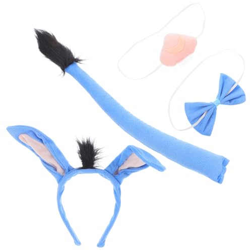 HEALEEP 1 Set Esel-kostüm-set, Esel-ohren, Stirnband, Nase, Fliege, Cosplay, Ankleideparty, Dekorationen, Karnevalsparty, Kostüm, Tier-requisiten von HEALEEP