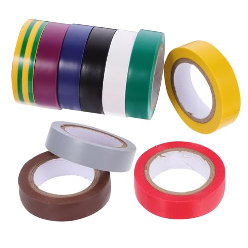 HEALEEP 10 Rollen Isolierband Hochtemperaturbänder Hochtemperaturband Auto-Drahtband elektrisches Klebeband im Freien Band mit hoher Hitze Verdrahtungsband Hochtemperatur-Elektroband PVC von HEALEEP