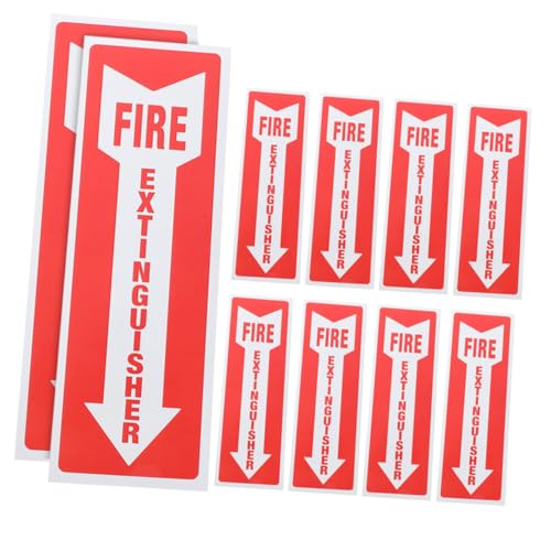 HEALEEP 10 Stück Feuerlöscher Logo Aufkleber Feuerlöscher Feuerlöscher Schild Aufkleber Feuerlöscher Schild Für Einzelhandelsgeschäfte Selbstklebender Feuerlöscher Aufkleber von HEALEEP