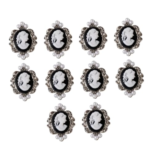 HEALEEP 10 Stück Teiliges Barock Vintage Nageldekoration aus Metall und Perlen Langlebige DIY Nail Art Rhinestones Selbstklebend für Stilvolle Maniküre und Nail Decoration von HEALEEP