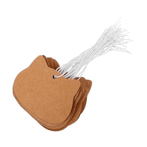 HEALEEP 100 Stück elastisches Seiletikett Krawattenanhänger Leere Tags leere Beschriftungsschilder aufgereihte Markierungsschilder Kofferanhänger Tags für die Kennzeichnung Kraftpapier von HEALEEP