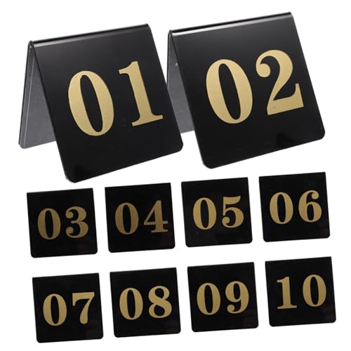 HEALEEP 10Stücke Förmige Tischnummern für Hochzeiten und Veranstaltungen Doppelseitiger Druck für Einfache Identifikation Design von HEALEEP