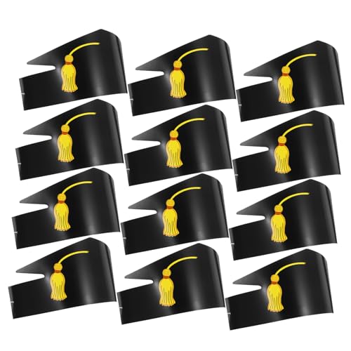 HEALEEP 12 Stück Diy Papier Graduation Hats Bastelbedarf für Abschlussfeiern Kreative Dekoration für Unvergessliche für Familien und Freunde von HEALEEP
