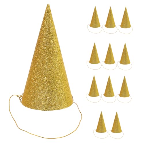 HEALEEP 12 Stück Geburtstagshut Prinzessin Geburtstagspartyhüte Junge Dreieck Fete Gold Partyhüte Con Kindergeburtstagspartyhut Geburtstagskrone Geburtstagspartyhüte Für Zufällige Farbe von HEALEEP