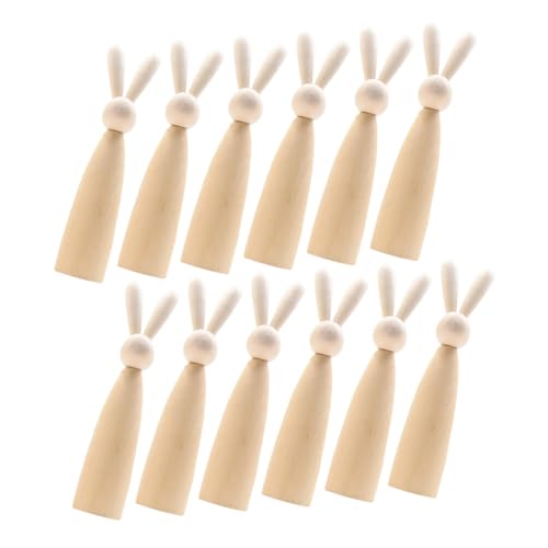 HEALEEP 12 Stück Hasenfiguren Aus Holz Für Diy-projekte, Kleine Tierskulpturen Aus Holz Zum Basteln, Unbemalte Holzpflockpuppen Für Osterdekorationen HEALEEP 12 Stück Hasenfiguren Aus Holz Für Diy-projekte, Kleine Tierskulpturen Aus Holz Zum Basteln, Unbemalte Holzpflockpuppen Für Osterdekorationen von HEALEEP