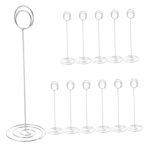 HEALEEP 12 Stück Notizordner Tabellennummer steht Fotohalter TABLE -NUMPER -HAUSE Bildhalter Platzkartenhalter für den Tisch Inhaber der Tabellennummer Tischnummernclips Eisen Silber von HEALEEP
