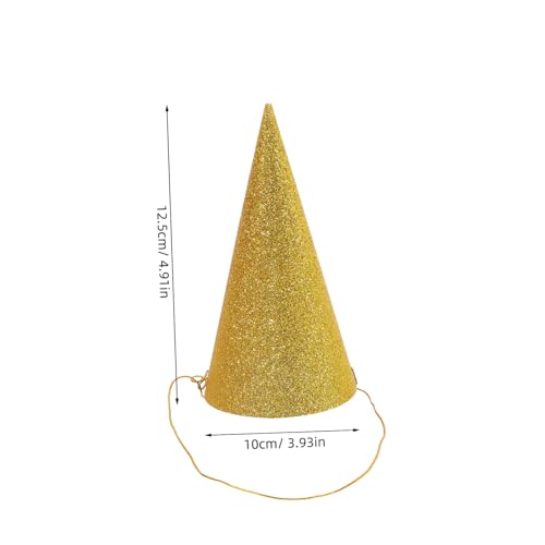 HEALEEP 12 Stück Teiliges Glitzernde Geburtstagskegel Partyhüte Goldene Dreieckige Krone für Erwachsene mit Langem Band Festliche Kopfbedeckung für Geburtstagsfeiern und Zufällige Farbe von HEALEEP