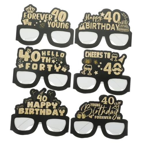 HEALEEP 12 Stück Teiliges Papier Partybrillen Bunte Geburtstag Sonnenbrillen für Erwachsene Leichte Tragbare Fotorequisiten Dekoration für Geburtstagsfeiern und Festliche Events von HEALEEP