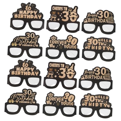 HEALEEP 12 Stück Teiliges Papierbrillen für Geburtstagsparty Langlebige Wiederverwendbare Partybrille aus Papier Leicht und Komfortabel für Karneval Maskerade und Cosplay von HEALEEP