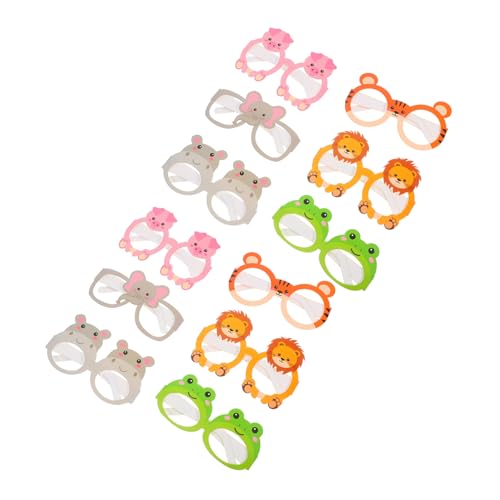 HEALEEP 12 Stücke Cartoon Dschungel Tier Party Sonnenbrille Zoo Tier Papier Gläser Spaß Foto Requisiten Für Kinder Geburtstag Party Favors Supplies von HEALEEP