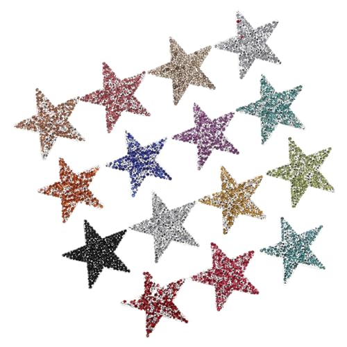HEALEEP 15 Stück Bling Star Patches: Strass-applikationen Kunstharz Für Schuhe, Mützen, Kleider, Mäntel, Hemden, Taschen, Dekoration, Diy-kleidungsreparaturzubehör von HEALEEP