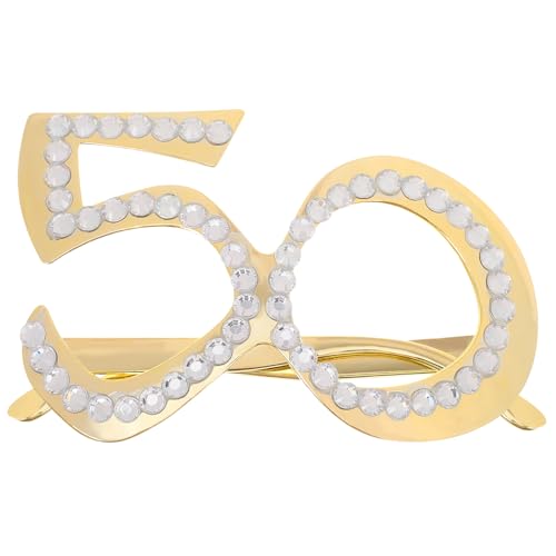 HEALEEP 1Paar Brille mit Strasssteinen Lustige Partybrille für Geburtstagsfeiern und Jubiläen Kreatives Design aus Kunststoff für Fotos und Feierlichkeiten von HEALEEP
