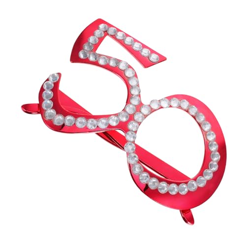 HEALEEP 1Paar Jahre Geburtstagsbrille mit Strasssteinen Wiederverwendbare Lustige Partybrille für Fotorequisiten Leichte Kunststoffrahmen Jubiläen und Feiern von HEALEEP