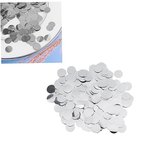 HEALEEP 1Packung Rundes Aluminiumfolie Konfetti Tischstreuungen für Partydekoration Ballonfüller und Wurfzubehör Hochzeit Shower und Feste Silberfarben von HEALEEP