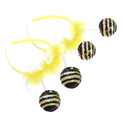 HEALEEP 2 Stück Festliche Party Haarzubehör Partystirnband Cosplay-Haarreifen Party-Stirnbänder Bienen-Party-Stirnband Cosplay-Stirnbänder Bienen Zubehör Kostüm Tuch Yellow von HEALEEP