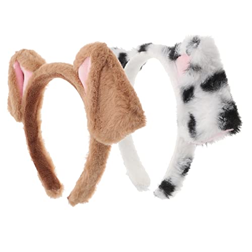 HEALEEP 2 Stück Kreatives Tier Haarreif für Cartoon Ohr Stirnband mit Hundekopf Design für Kostümpartys Halloween und Cosplay Dekoration von HEALEEP