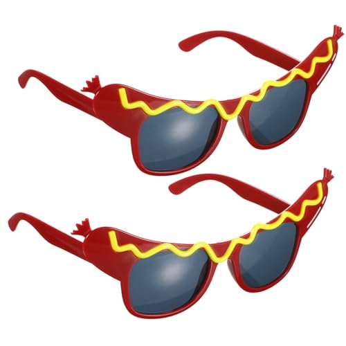 HEALEEP 2 Stück Lustige Hot Dog Partybrillen aus Langlebigem Leichte Kostümaccessoires mit Glatten Kanten für Sichere Partys Hochzeiten und Auftritte Auffällige Brillen für Fotos und von HEALEEP