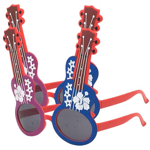 HEALEEP 2 Stück Partybrille Elektrisches Gitarren design Kunststoff Lustige Partybrillen für Tanzveranstaltungen Musikfest Foto Requisiten Kreative Party Accessoires Transparent von HEALEEP