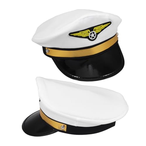 HEALEEP 2 Stück -pilotenhut, Dekoration, Airline-piloten-kostüm-requisite Für Maskerade, Cosplay, Mottoparty, Bühnenauftritt, Stilvoller Und Bequemer Partyhut HEALEEP 2 Stück -pilotenhut, Dekoration, Airline-piloten-kostüm-requisite Für Maskerade, Cosplay, Mottoparty, Bühnenauftritt, Stilvoller Und Bequemer Partyhut von HEALEEP