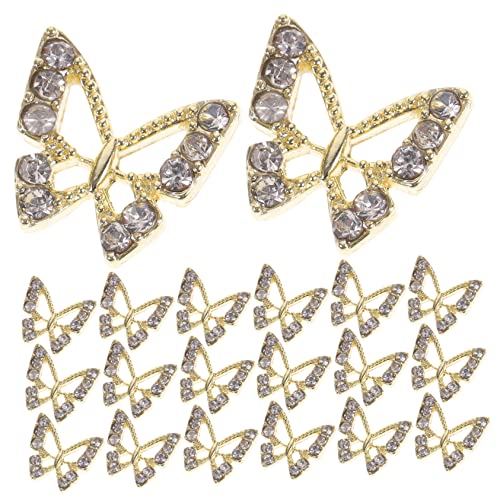 HEALEEP 20 Stück Schmetterling Nagelkunst Charms Diy Maniküre Dekoration mit Strass für Kreative Nagelgestaltung für Zuhause und Professionelle Studios HEALEEP 20 Stück Schmetterling Nagelkunst Charms Diy Maniküre Dekoration mit Strass für Kreative Nagelgestaltung für Zuhause und Professionelle Studios von HEALEEP