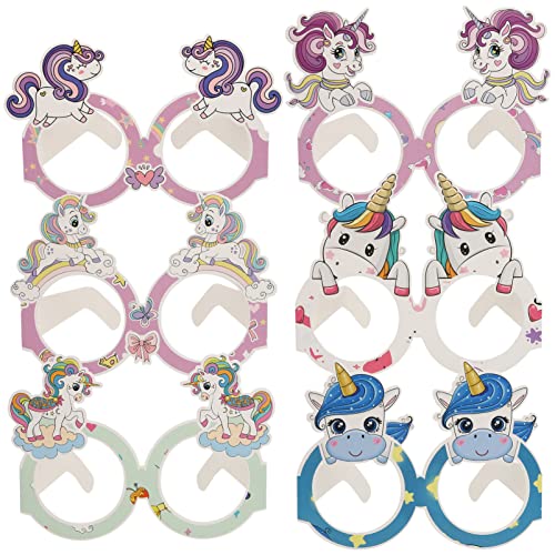 HEALEEP 24 Paare Einhorn Partybrillen Bunte Dekoration für Geburtstagsfeiern Hochzeiten Feste Mitgebsel und Gastgeschenke für Unvergessliche von HEALEEP