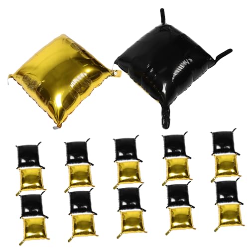 HEALEEP 25 Quadratische Folienballons Als Hintergrund DIY Girlande Aus Aluminiumfolie Mit Ballonbögen – Doppelseitig Schwarz Goldene Farbe Für Geburtstage Und Jahrestage von HEALEEP