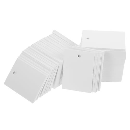 HEALEEP 250 Stück Leeres Etikett klein Kleidung Stichworte Etiketten Flohmarkt -Tags Warenanhänger Tags für die Kennzeichnung Leere Tags leere Beschriftungsschilder Papier Weiß von HEALEEP