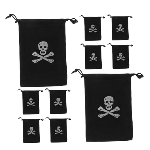 HEALEEP 30 Stück Teiliges Piraten Geschenkbeutel Stabile Wiederverwendbare Baumwoll Drawstring Bags mit für Halloween Party Süßigkeiten und Kindergeburtstag Dekoration von HEALEEP