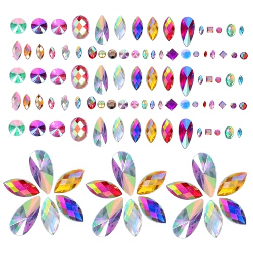 HEALEEP 300 Stück Teiliges Acryl Flatback Strasssteine Bunte DIY Nagelkunst Schmucksteine für Nail Art Basteln Schmuck Handydeko und Geschenkverzierung von HEALEEP