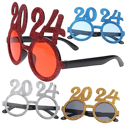 HEALEEP 4 Stück Neujahrs Partybrillen Lustige Digitale Sonnenbrillen Bunte Leuchtbrillen Partyzubehör Leicht und Auffällig Zufällige Farbe Zufällige Farbe von HEALEEP