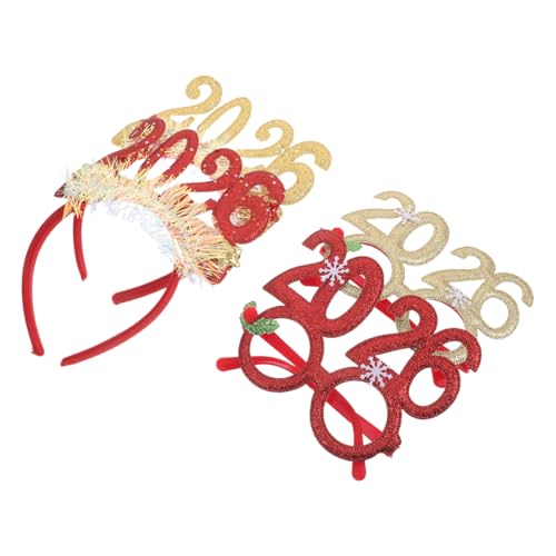 HEALEEP 4 Stück Neujahrs Stirnband Stirnbänder Für Mädchen Haar Accessoires Für Mädchen Festliches Haarband Abschlussball Dekorationen Glitzernder Haarreifen Silvester von HEALEEP