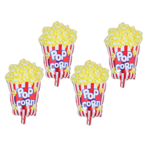HEALEEP 4 Stück Popcornballon Popcorn-dekorationen Popcorn Party Bevorzugt Ballondekor Filmpartydekorationen Partydekorationen Zum Thema Film Popcorn-requisite Aluminiumfolie von HEALEEP