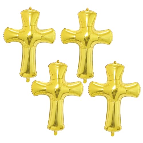 HEALEEP 4 Stück Teiliges Kreuz Folienballon in Gold für Taufe und Babyparty Dekorative Aluminiumfolie Auffälliges Design Partydekoration für Geburtstag und Kommunion HEALEEP 4 Stück Teiliges Kreuz Folienballon in Gold für Taufe und Babyparty Dekorative Aluminiumfolie Auffälliges Design Partydekoration für Geburtstag und Kommunion von HEALEEP