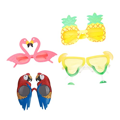 HEALEEP 4 Stück Teiliges Party Brillen mit Flamingo Zitrone Ananas und Papagei Sommer Sonnenbrillen für Erwachsene Fotorequisiten für Tropische Feiern HEALEEP 4 Stück Teiliges Party Brillen mit Flamingo Zitrone Ananas und Papagei Sommer Sonnenbrillen für Erwachsene Fotorequisiten für Tropische Feiern von HEALEEP