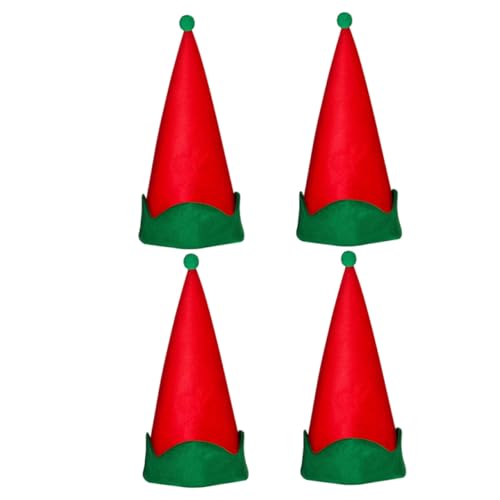 HEALEEP 4 Stück Teiliges Weihnachts Elfenmützen Rot Lustige Party Kopfbedeckung für Erwachsene Leicht und Bequem für Weihnachts und Neujahrsfeiern Festliches Accessoire für Gäste und HEALEEP 4 Stück Teiliges Weihnachts Elfenmützen Rot Lustige Party Kopfbedeckung für Erwachsene Leicht und Bequem für Weihnachts und Neujahrsfeiern Festliches Accessoire für Gäste und von HEALEEP