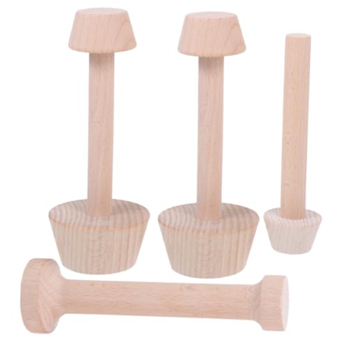 HEALEEP 4-teiliger Gebäckstampfer: Doppelseitige Holzform Für Eierkuchen, Käsekuchen, Desserts, Diy-kuchen, Gebäckschieber Für Küchenbackwerkzeuge, Kuchenform, Muffinformen, Backgeschirr von HEALEEP