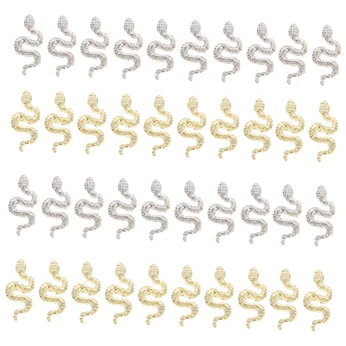 HEALEEP 40 Stück Schlangen Nagelcharms Set für DIY Nageldesign Kreative Nail Art Accessoires für Maniküre und Dekorationen und Elegant HEALEEP 40 Stück Schlangen Nagelcharms Set für DIY Nageldesign Kreative Nail Art Accessoires für Maniküre und Dekorationen und Elegant von HEALEEP