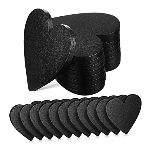 HEALEEP 40Stücke DIY Herz Holz Dekoration Herzförmige Holzscheiben für Hochzeiten Valentinstag und Kreative Bastelprojekte aus Sicherem Holzmaterial von HEALEEP