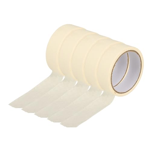 HEALEEP 5 Rollen Nahtband Malerkreppband Klebeband - Abdeckband - Haushaltsband - Tape für Malerarbeiten Wand dünn Farbband Auto -Lackband Lieferungen von Autolacken Malerband Papier Weiß von HEALEEP