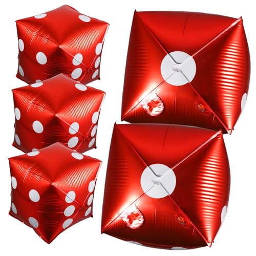HEALEEP 5 Stück Rote Würfel Folienballons Kreative Poker Deko für Themenparty Langlebige Aluminiumfolie Vielseitig für Indoor Outdoor Feier als Partyhintergrund und Fotorequisite HEALEEP 5 Stück Rote Würfel Folienballons Kreative Poker Deko für Themenparty Langlebige Aluminiumfolie Vielseitig für Indoor Outdoor Feier als Partyhintergrund und Fotorequisite von HEALEEP