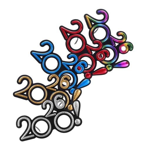 HEALEEP 5 Stück Teiliges Partybrillen Bunte Glitzer Fun Brille für Silvester Abschlussfeier Foto Requisiten Auffälliges Design Vielseitig für Familien und Freundestreffen HEALEEP 5 Stück Teiliges Partybrillen Bunte Glitzer Fun Brille für Silvester Abschlussfeier Foto Requisiten Auffälliges Design Vielseitig für Familien und Freundestreffen von HEALEEP