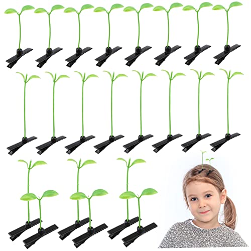 HEALEEP 50 Stück Teiliges Süße Grüne Haarklammern mit Sojasprossen Design Niedliche Haarspangen für Frauen und Mädchen Langlebige Hautfreundliche Kunststoff Haarclips als DIY Haar von HEALEEP