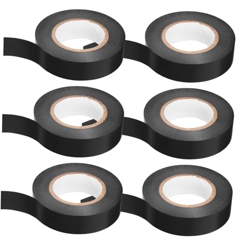 HEALEEP 6 Rollen Wasserdichtes Isolierband Klebeband Schwarzes Band Streifen elektrisches Band Auto-Drahtband Kabelband umwickeln Hochtemperatur-Elektroband Hochtemperaturband PVC von HEALEEP