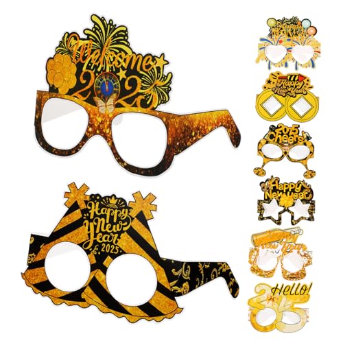 HEALEEP 8 Stück Neujahrsbrillen Lustige Papierbrille für Partys Fotorequisiten Leicht und Dekoration für Silvesterfeiern und Neujahrsfeiern HEALEEP 8 Stück Neujahrsbrillen Lustige Papierbrille für Partys Fotorequisiten Leicht und Dekoration für Silvesterfeiern und Neujahrsfeiern von HEALEEP