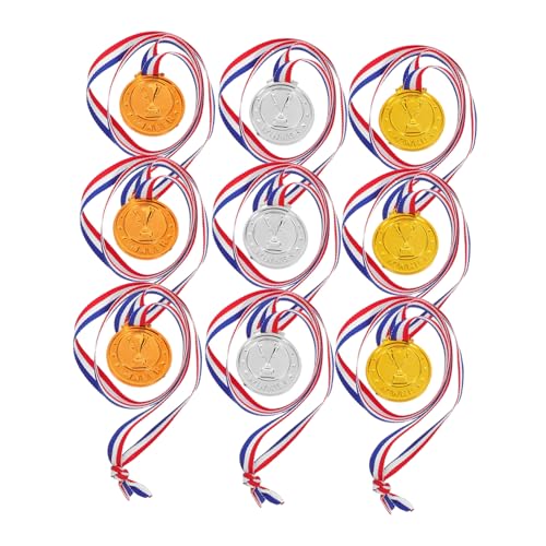 HEALEEP 9pcs Plastikmedaillen Für Kindermedaillen Besuchermedaillen Kinder Plastikfußballpreis Medaillen Haustierwettbewerb Sportparty Supplies von HEALEEP